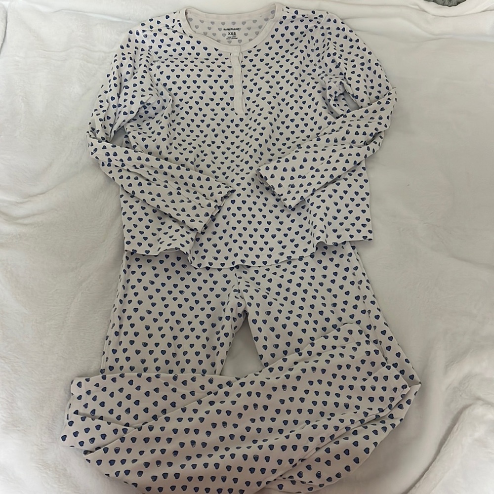 Roller rabbit long sleeve heart pajamas